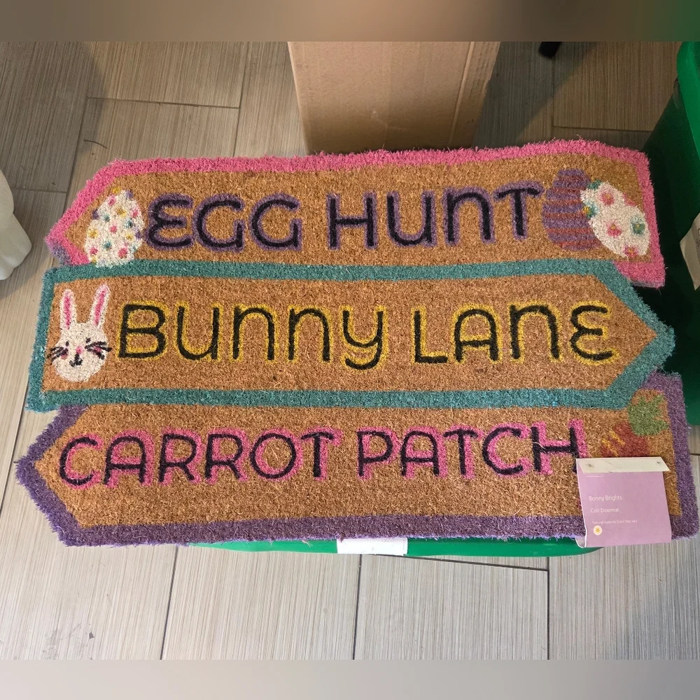 Easter Coir‎ Doormat Bunny Lane Egg Hunt Carrot Patch Directional Arrows